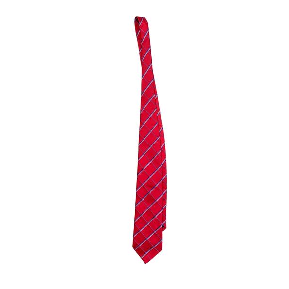 Men's Thomas Pink Red and Blue Tie - Picture 1 of 3